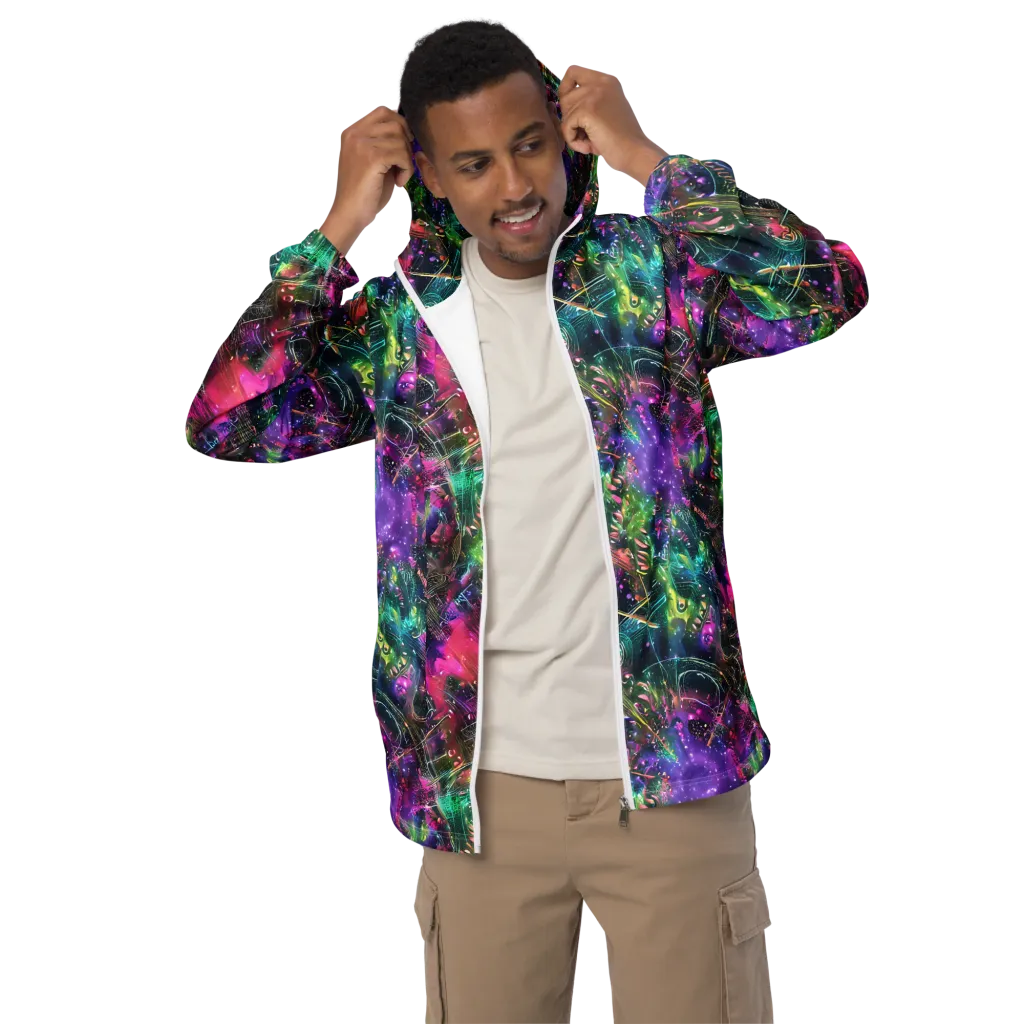 Digital Bloom on Men's Windbreaker — Front