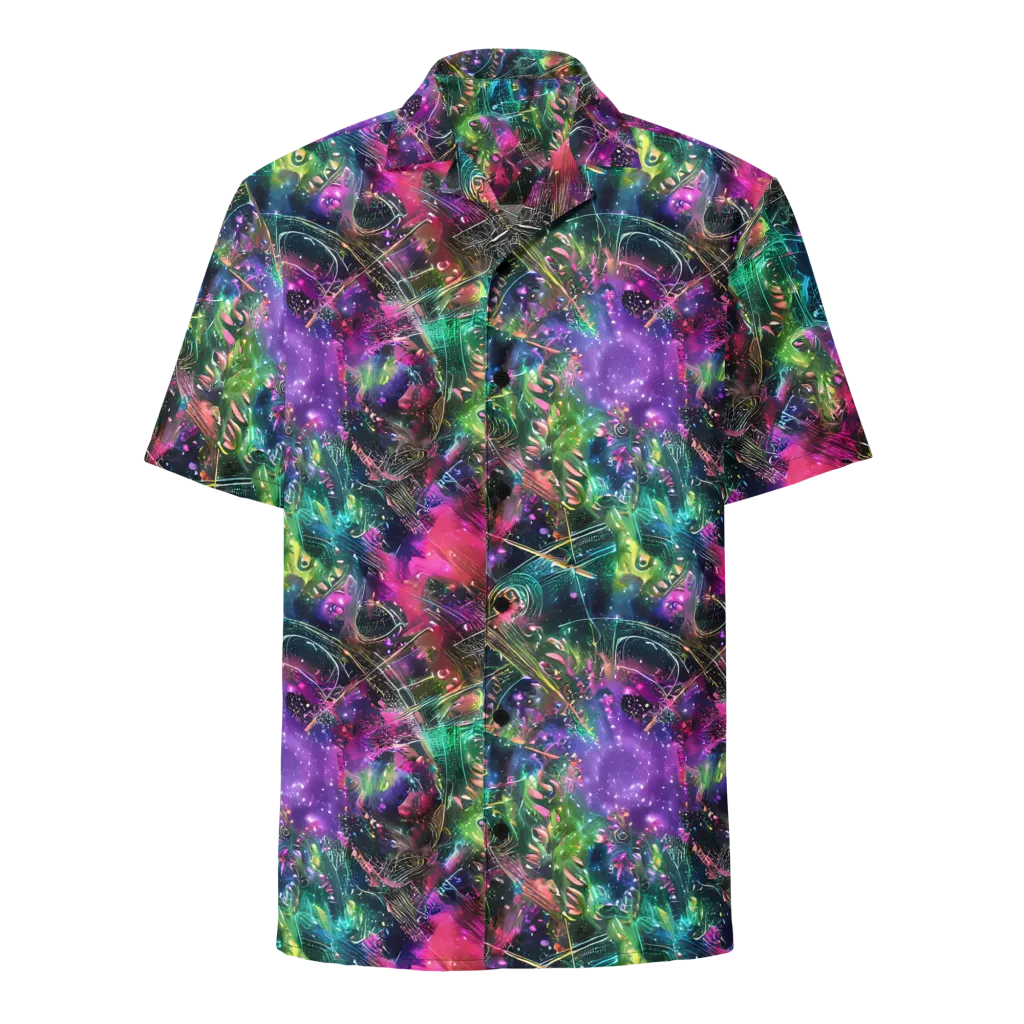 Digital Bloom on Button Shirt — Front