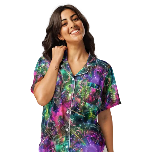 Digital Bloom on a Women's Short Sleeve Pajama Top
