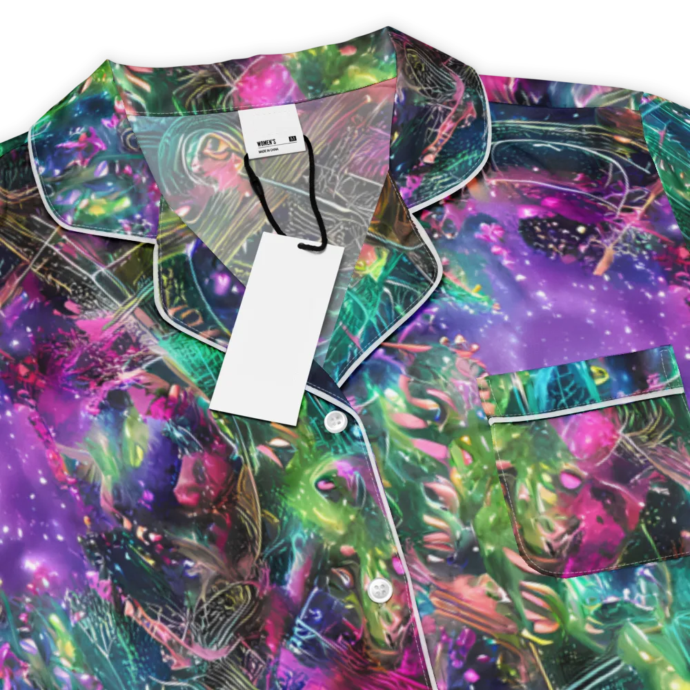 Digital Bloom on Women's Short Sleeve Pajama Top — Product details