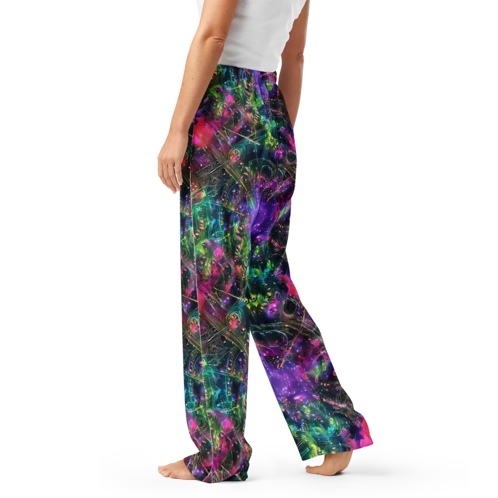 Digital Bloom on Women's Pajama Pants — Left