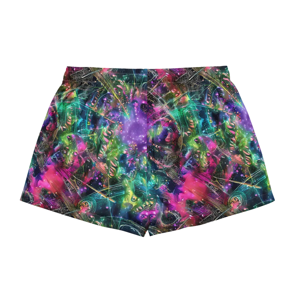 Digital Bloom on Women's Pajama Shorts — Back