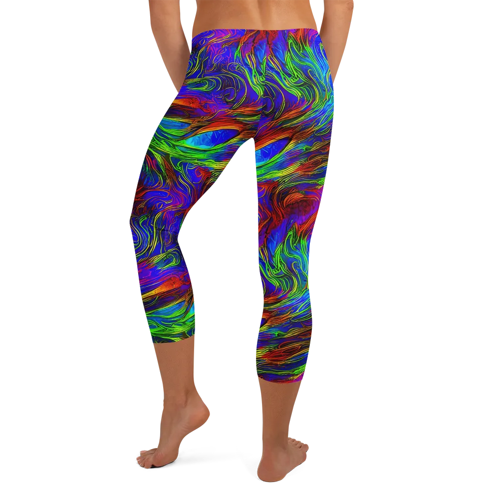 Inferno Flow on Capri Leggings — Back