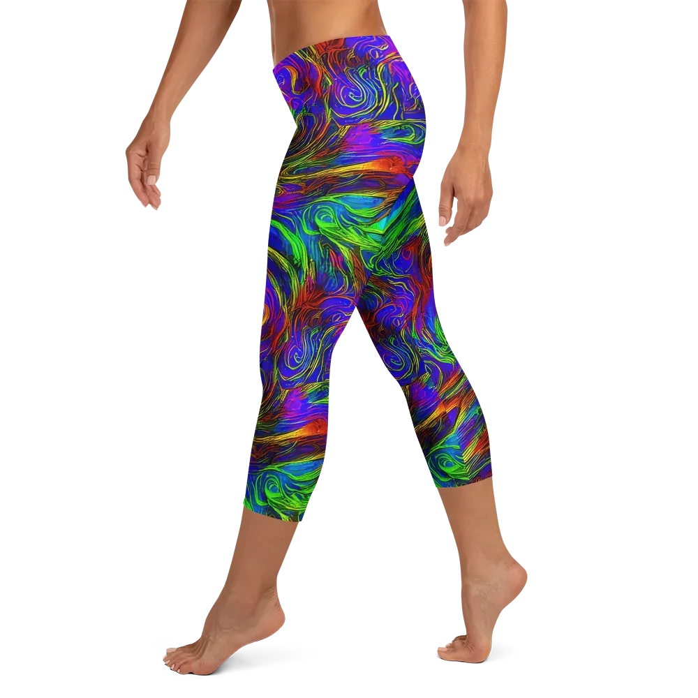 Inferno Flow on Capri Leggings — Left