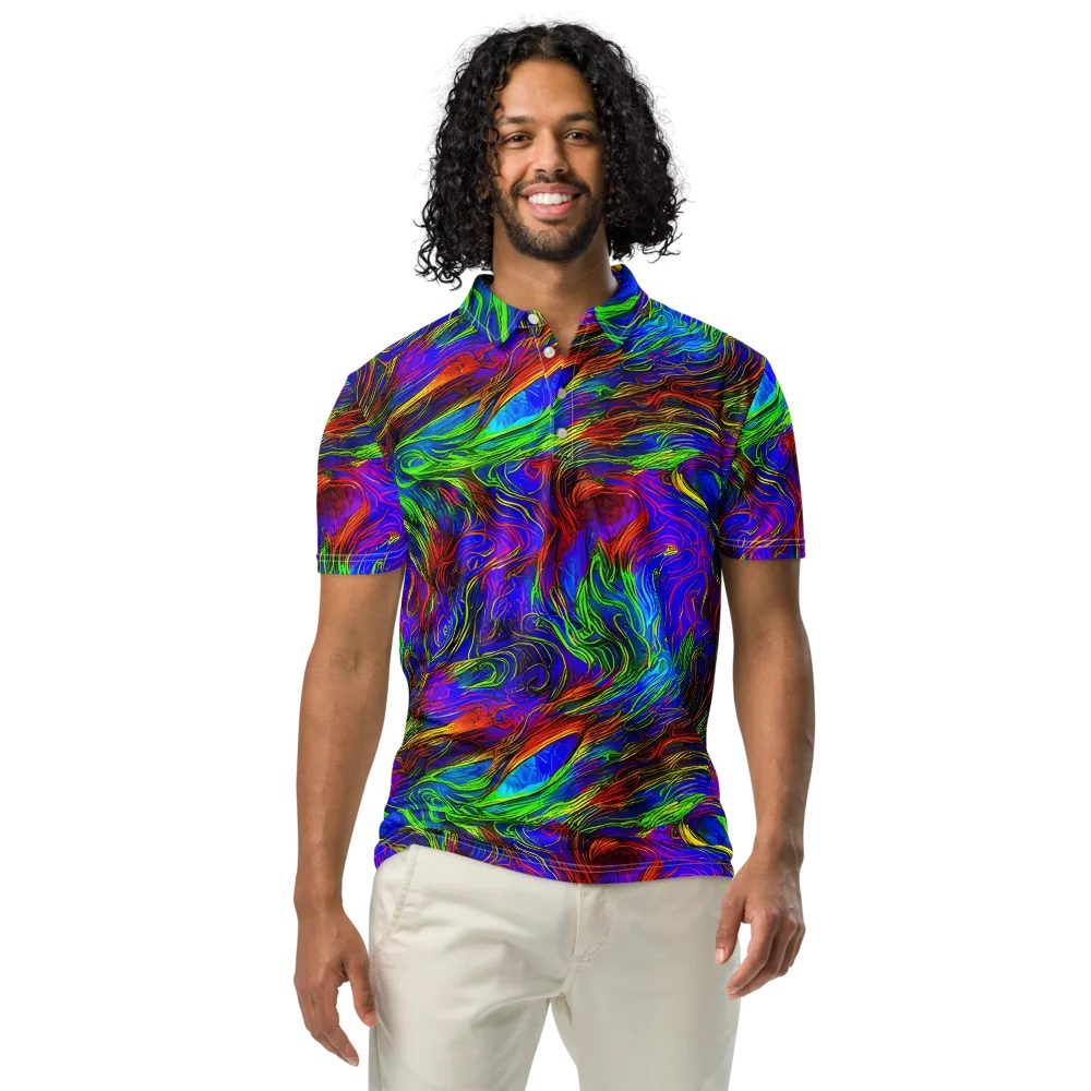 Inferno Flow on Men's Slim Fit Polo Shirt — Front