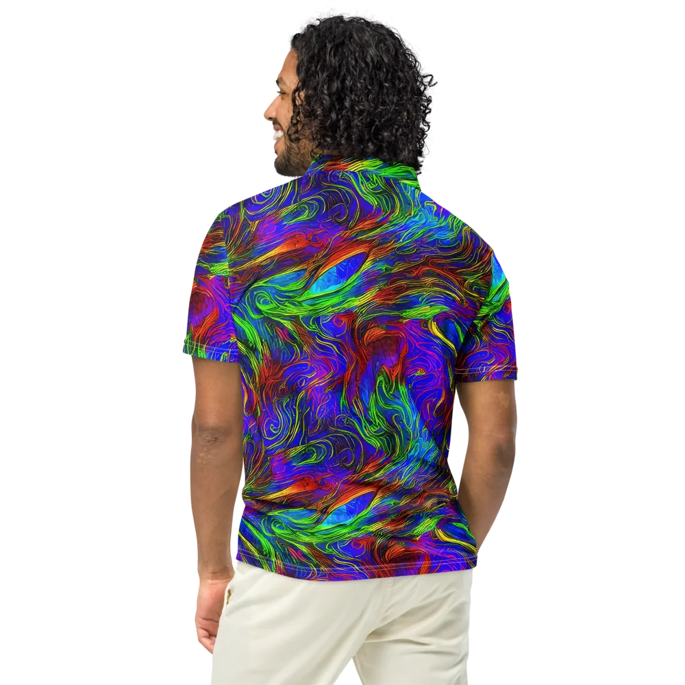 Inferno Flow on Men's Slim Fit Polo Shirt — Back