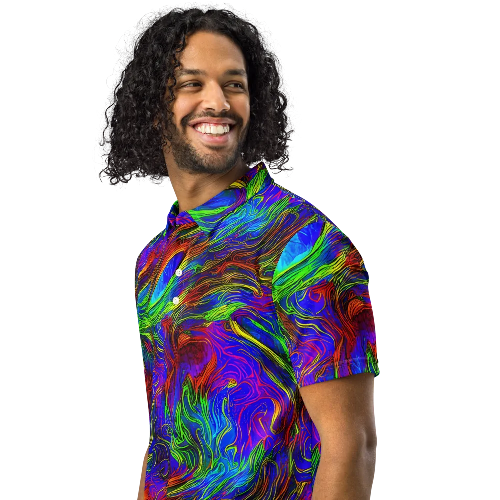 Inferno Flow on Men's Slim Fit Polo Shirt — Left Front
