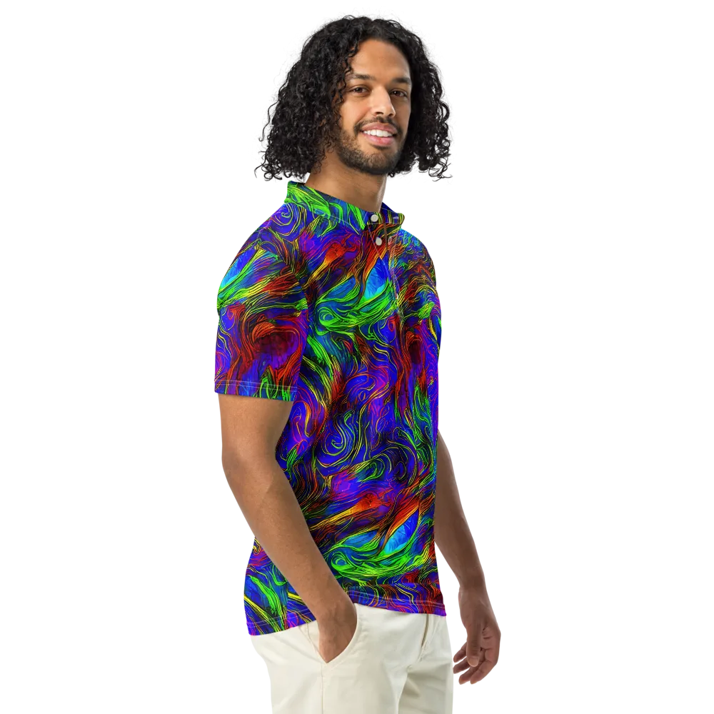 Inferno Flow on Men's Slim Fit Polo Shirt — Right Front
