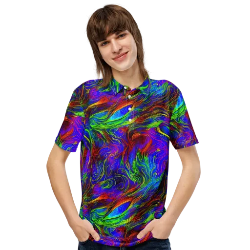 Inferno Flow on a Men's Slim Fit Polo Shirt