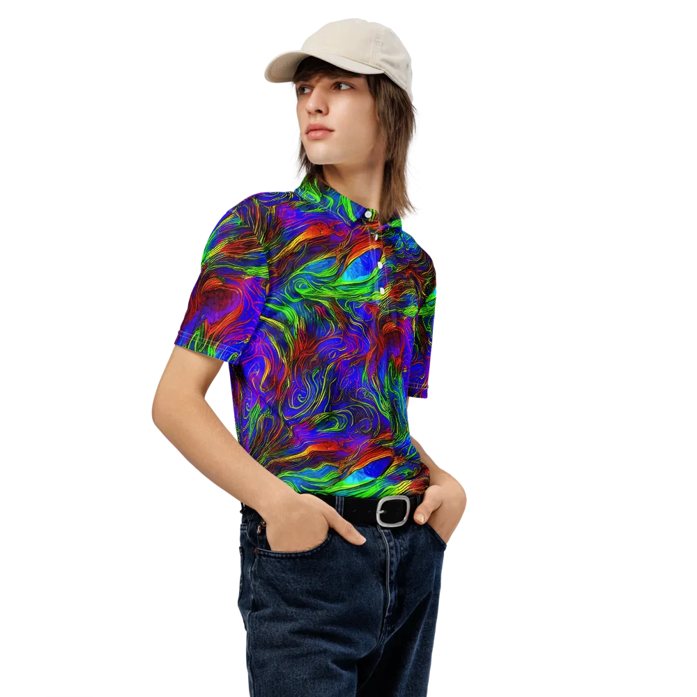 Inferno Flow on Men's Slim Fit Polo Shirt — Right Front