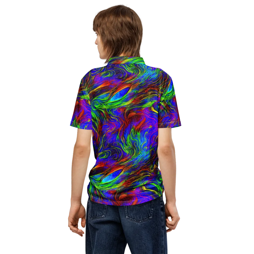Inferno Flow on Men's Slim Fit Polo Shirt — Back