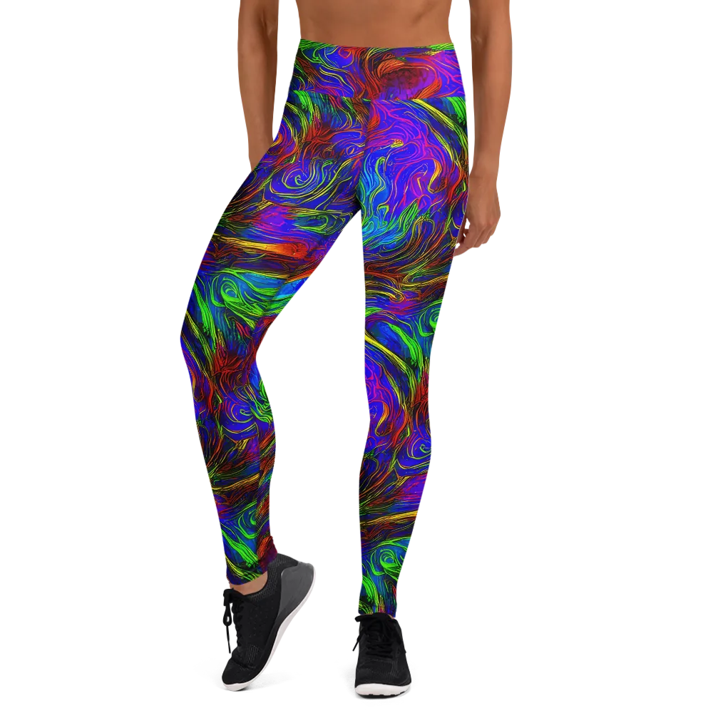 Inferno Flow on Yoga Leggings — Front