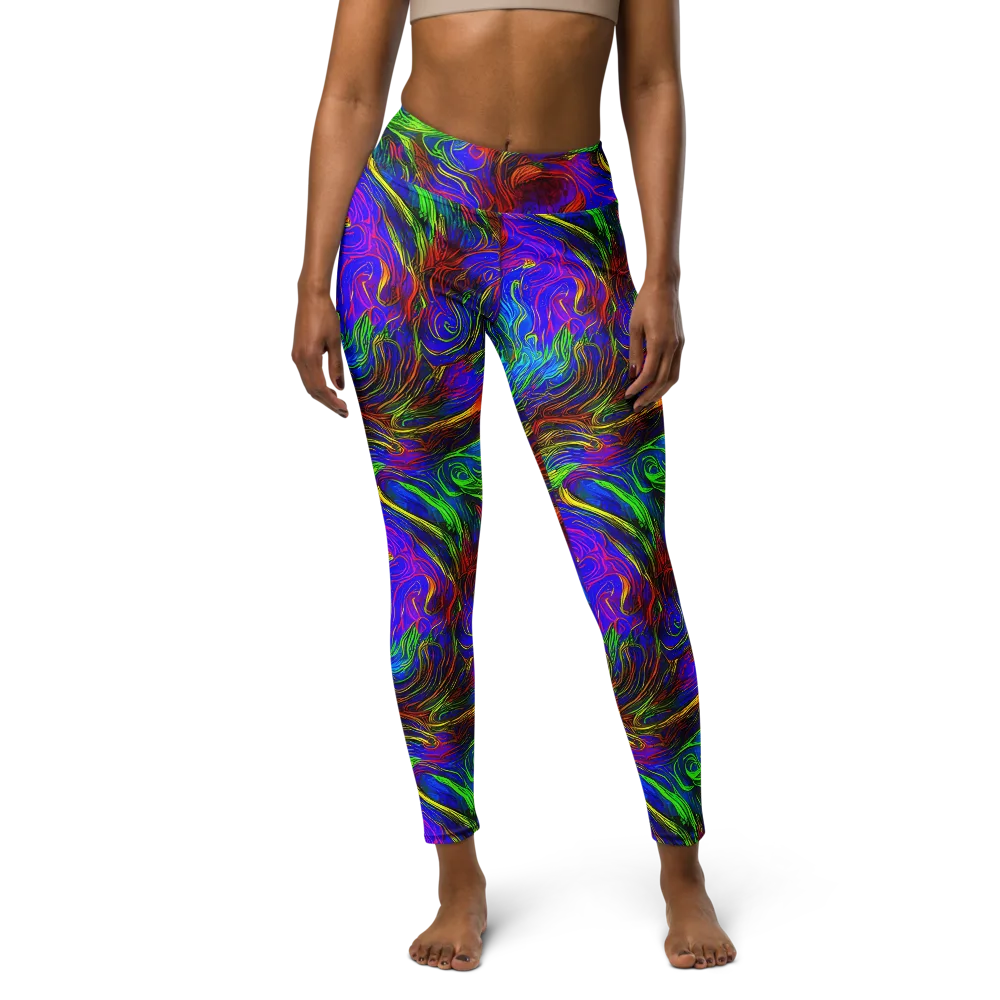 Inferno Flow on Yoga Leggings — Front
