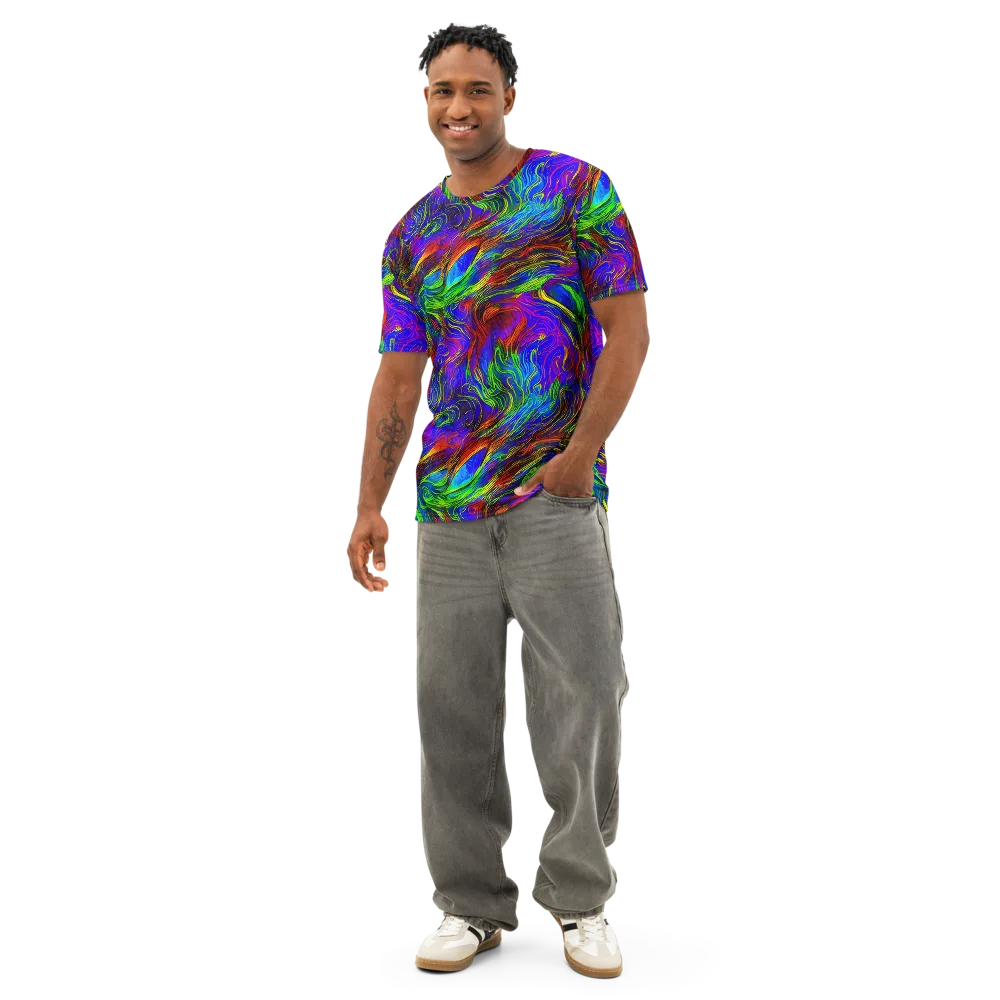 Inferno Flow on Men's Cotton Crew Neck T-Shirt — Front