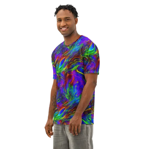 Inferno Flow on a Men's Cotton Crew Neck T-Shirt