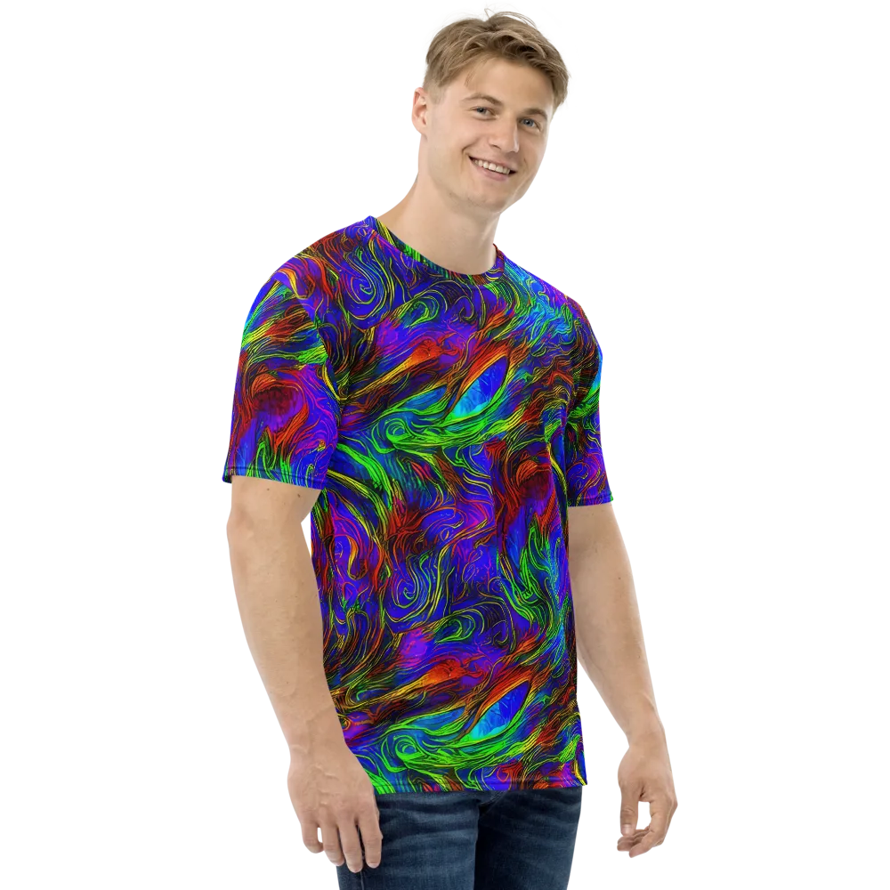 Inferno Flow on Men's Crew Neck T-Shirt — Right