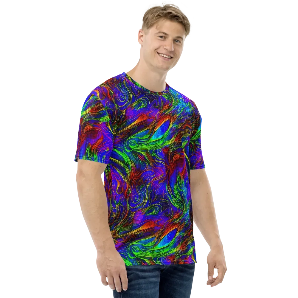 Inferno Flow on Men's Crew Neck T-Shirt — Right
