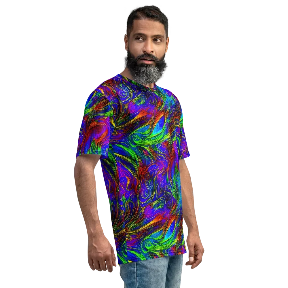 Inferno Flow on Men's Crew Neck T-Shirt — Right
