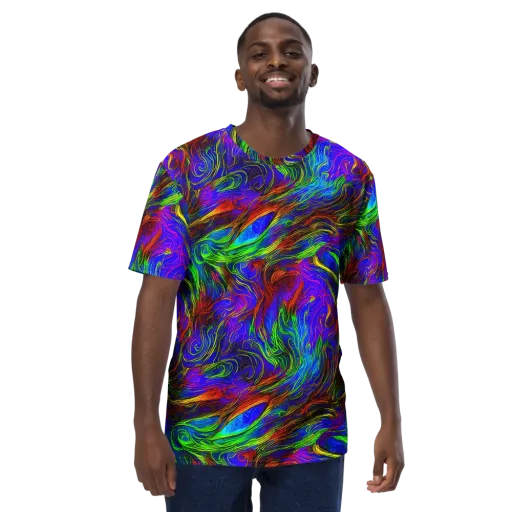 Inferno Flow on a Men's Crew Neck T-Shirt