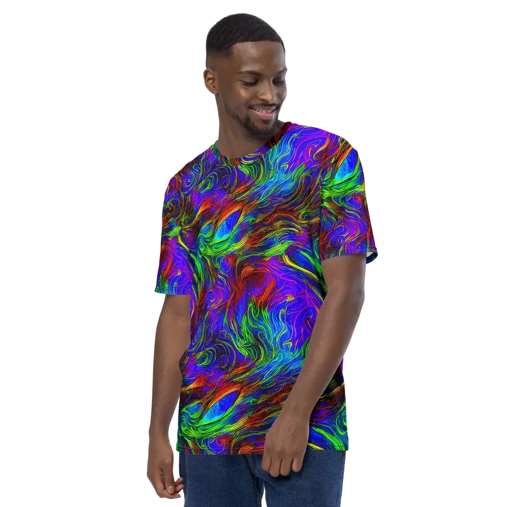 Inferno Flow on Men's Crew Neck T-Shirt — Left