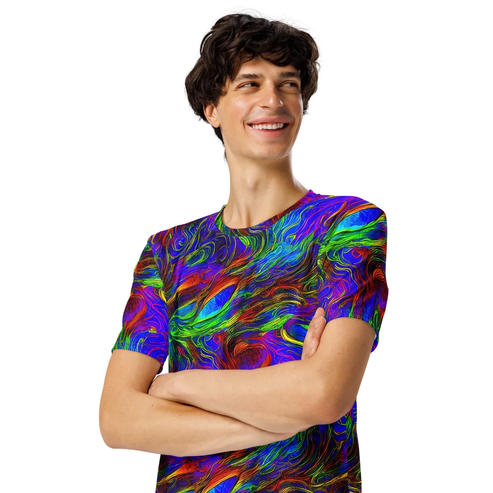 Inferno Flow on Men's Crew Neck T-Shirt — Left Front