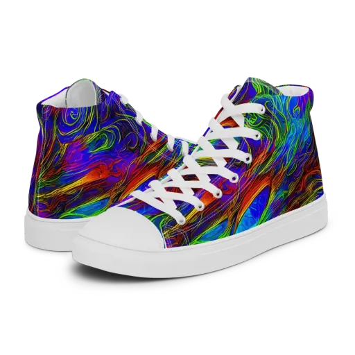 Inferno Flow on a Men's High Top Canvas Shoes
