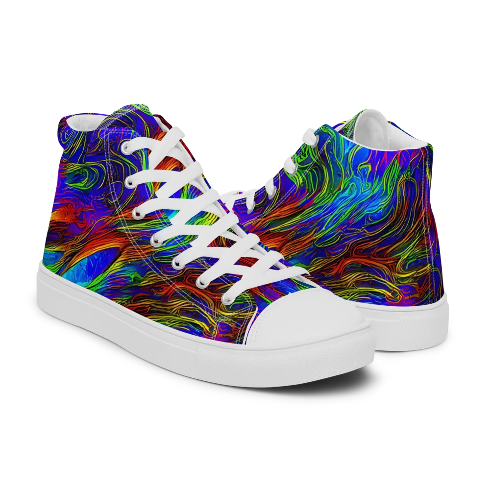 Inferno Flow on Men's High Top Canvas Shoes — Right