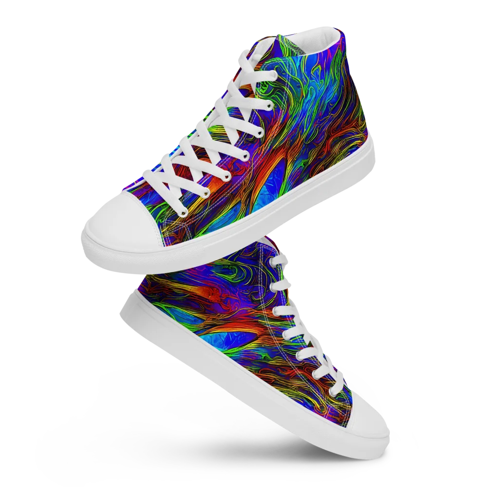 Inferno Flow on Men's High Top Canvas Shoes — Front