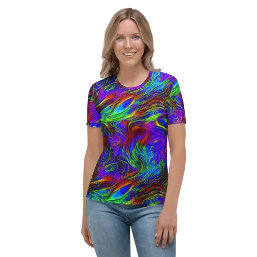 Inferno Flow on a Women's Crew Neck T-Shirt