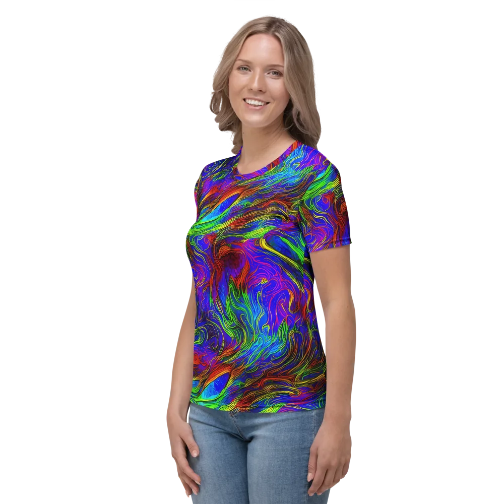 Inferno Flow on Women's Crew Neck T-Shirt — Left
