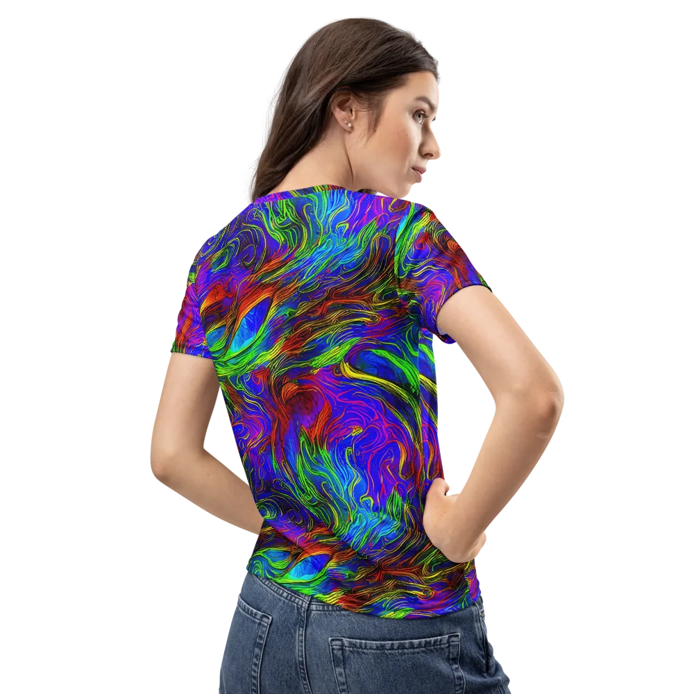 Inferno Flow on Women's Crew Neck T-Shirt — Back