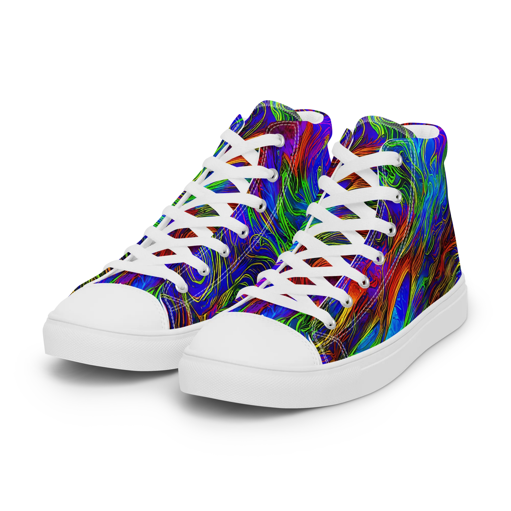 Inferno Flow on Women's High Top Canvas Shoes — Left Front