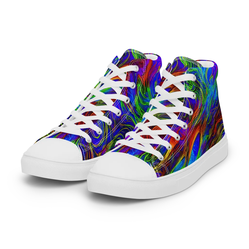 Inferno Flow on Women's High Top Canvas Shoes — Left Front