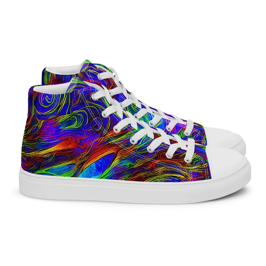 Inferno Flow on Women's High Top Canvas Shoes — Right