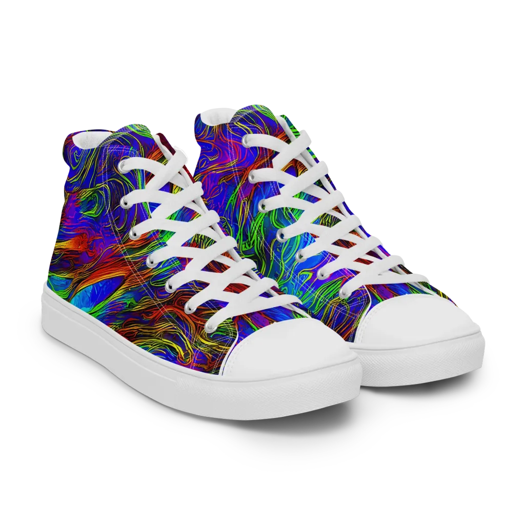 Inferno Flow on Women's High Top Canvas Shoes — Right Front