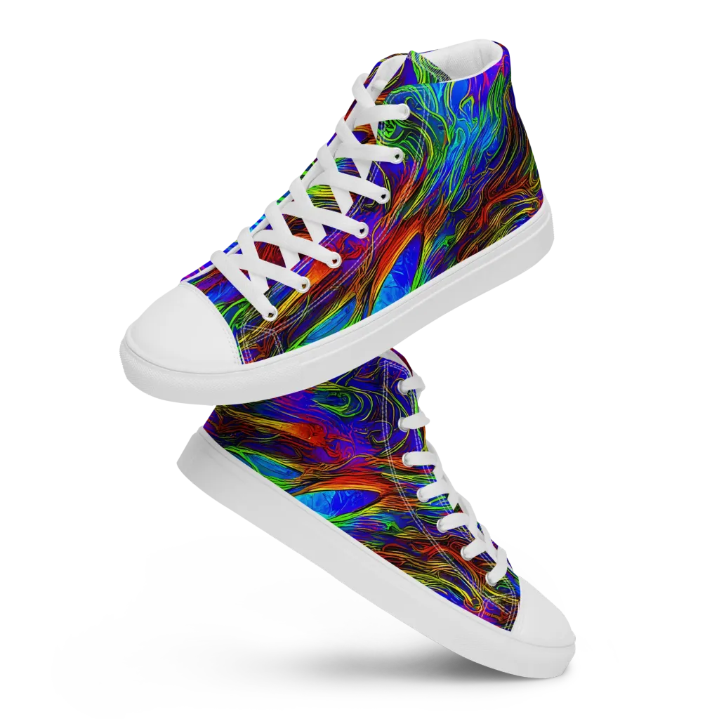 Inferno Flow on Women's High Top Canvas Shoes — Front