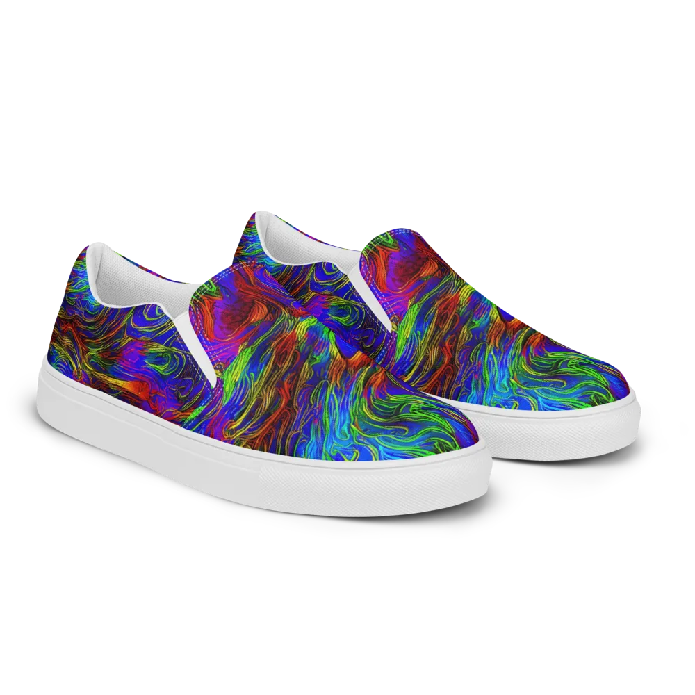 Inferno Flow on Men's Slip-On Canvas Shoes — Right Front