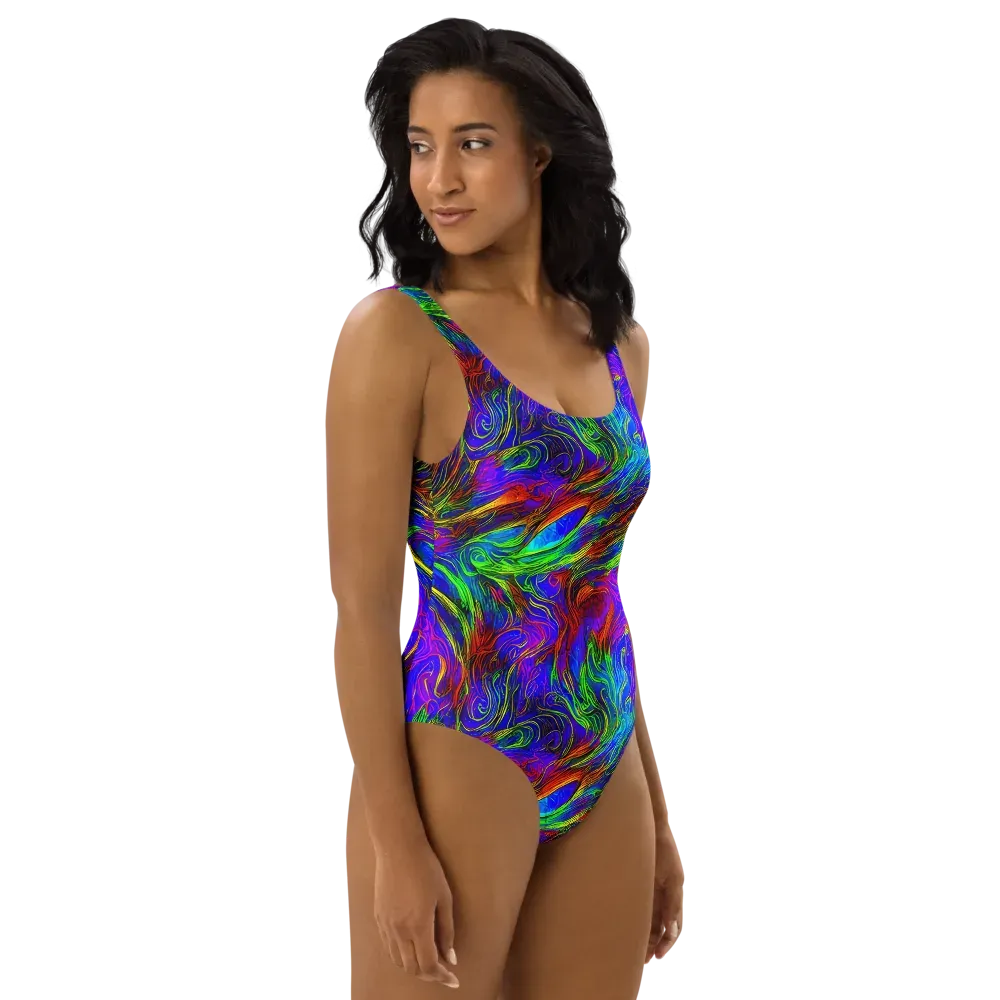 Inferno Flow on One-Piece Swimsuit — Right
