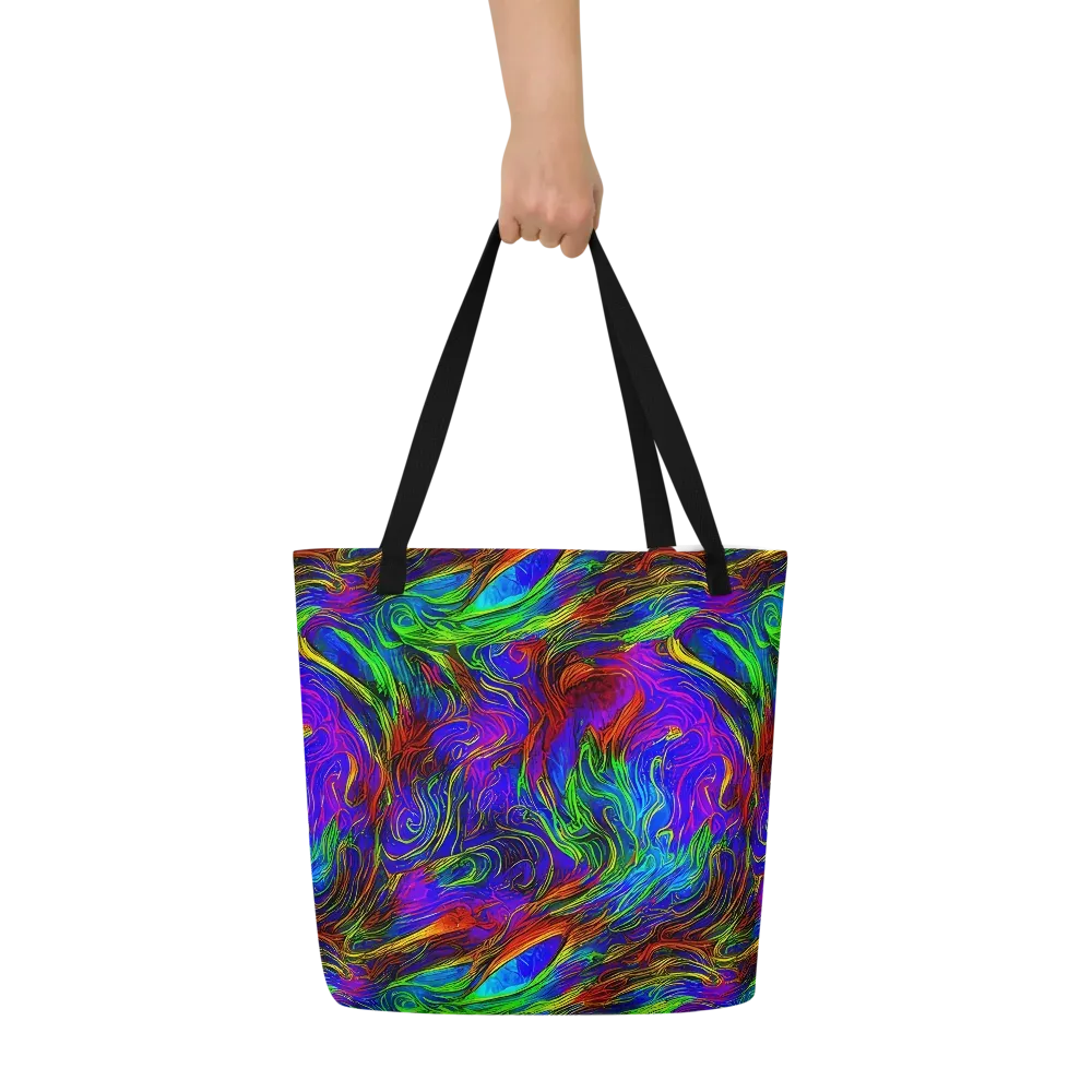 Inferno Flow on Large Tote Bag W/ Pocket — Front