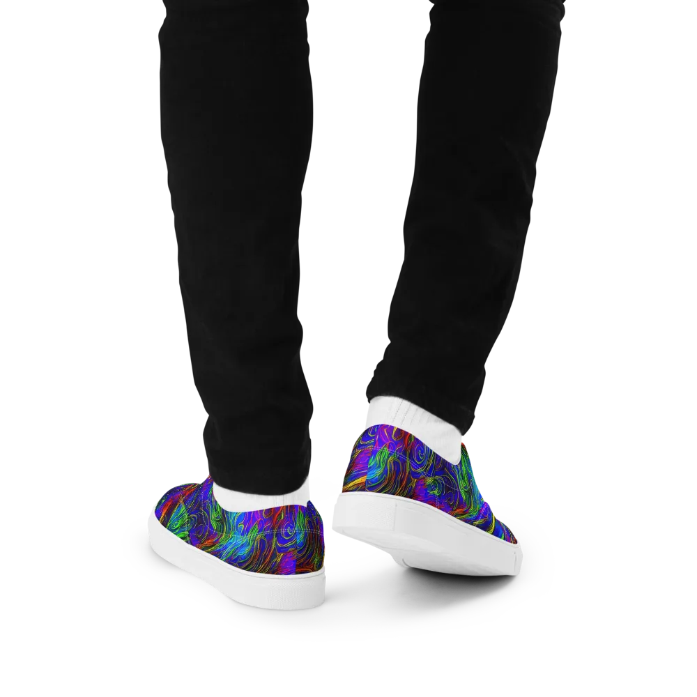 Inferno Flow on Men's Lace-Up Canvas Shoes — Back