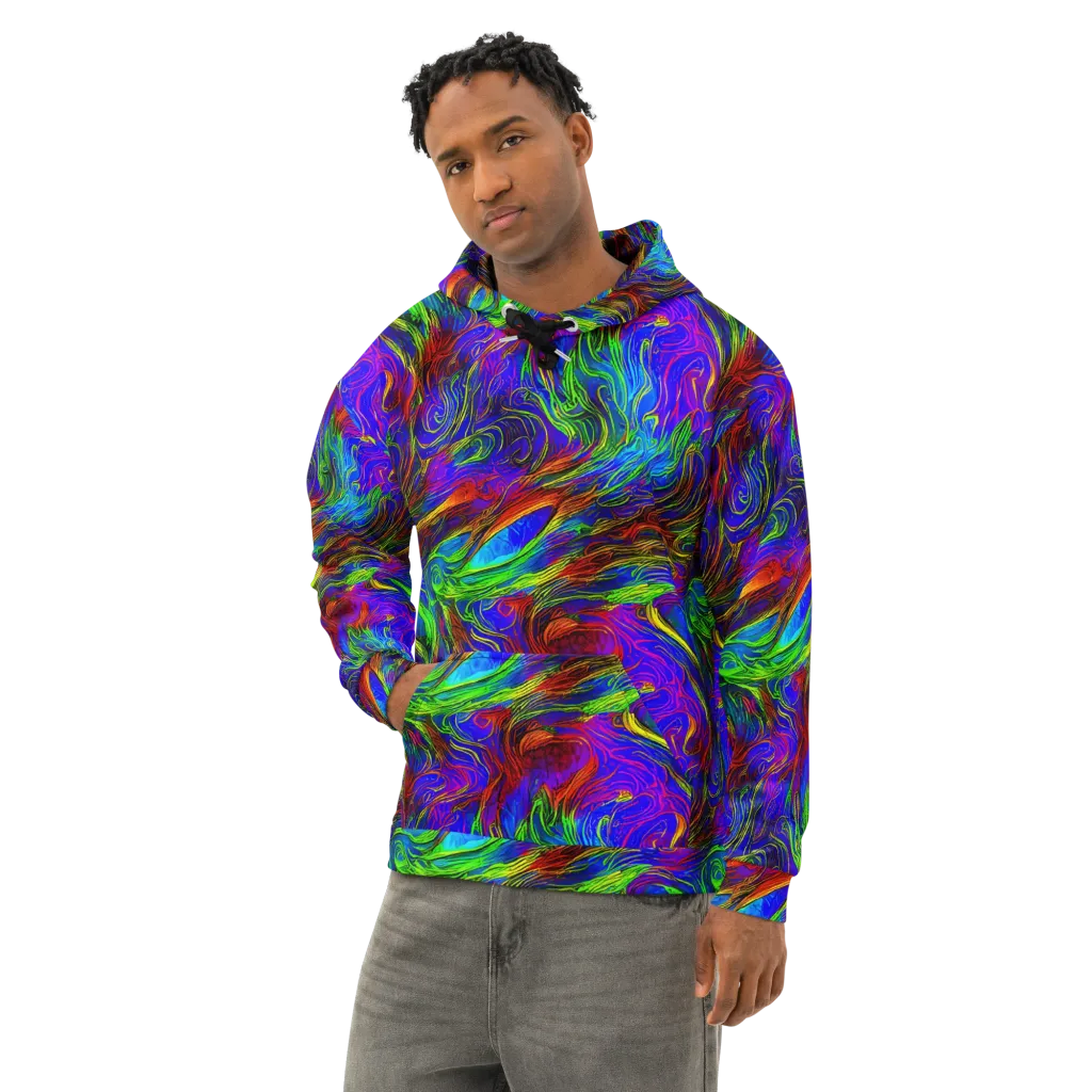 Inferno Flow on Cotton Hoodie — Left Front