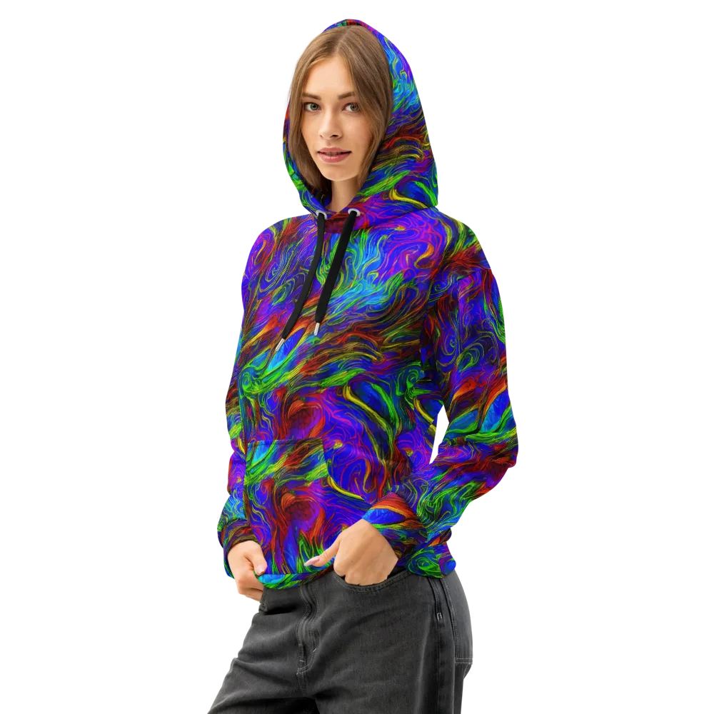 Inferno Flow on Cotton Hoodie — Left Front