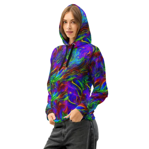 Inferno Flow on a Cotton Hoodie