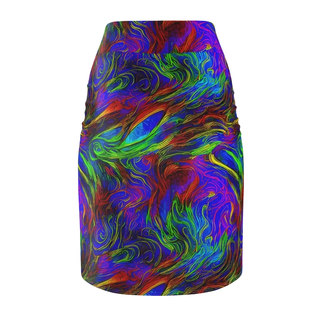 Inferno Flow on Pencil Skirt — Back