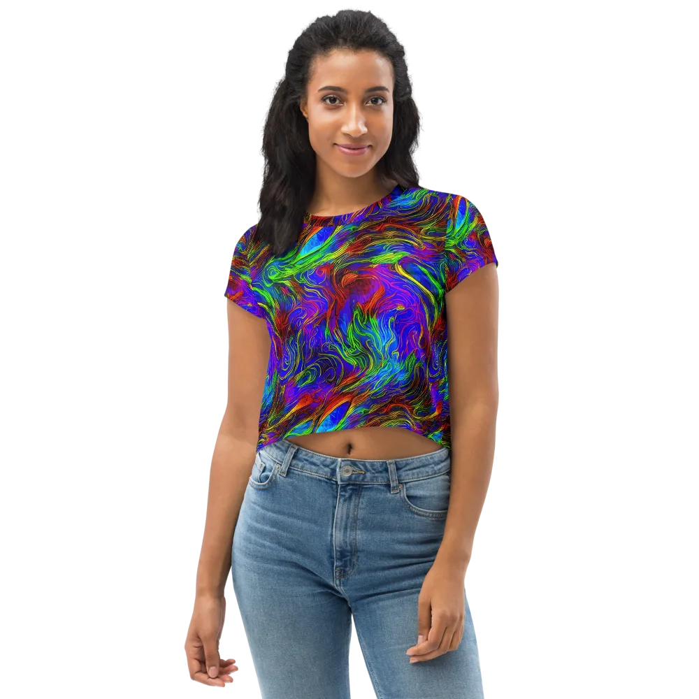 Inferno Flow on Crop Tee — Front