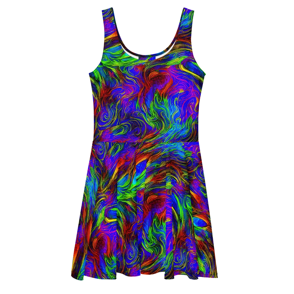 Inferno Flow on Skater Dress — Front