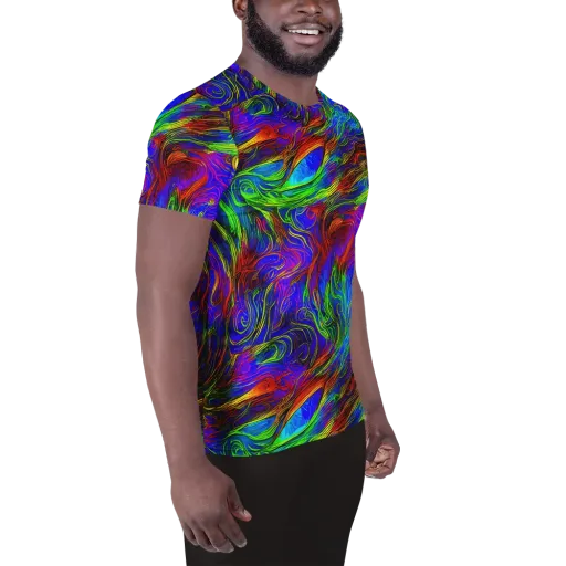 Inferno Flow on a Men's Athletic T-Shirt