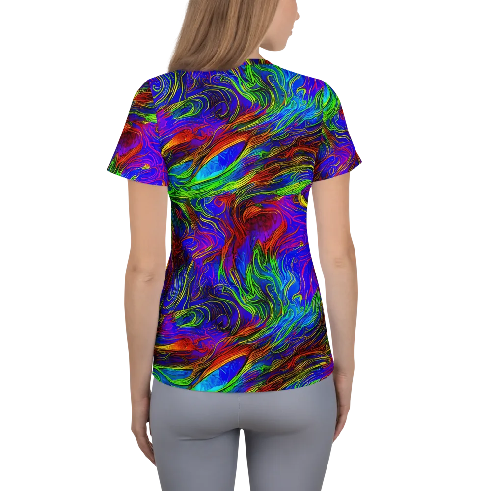 Inferno Flow on Women's Athletic T-Shirt — Back