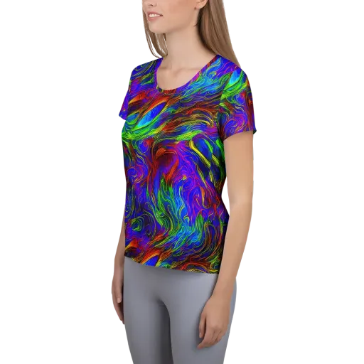 Inferno Flow on a Women's Athletic T-Shirt