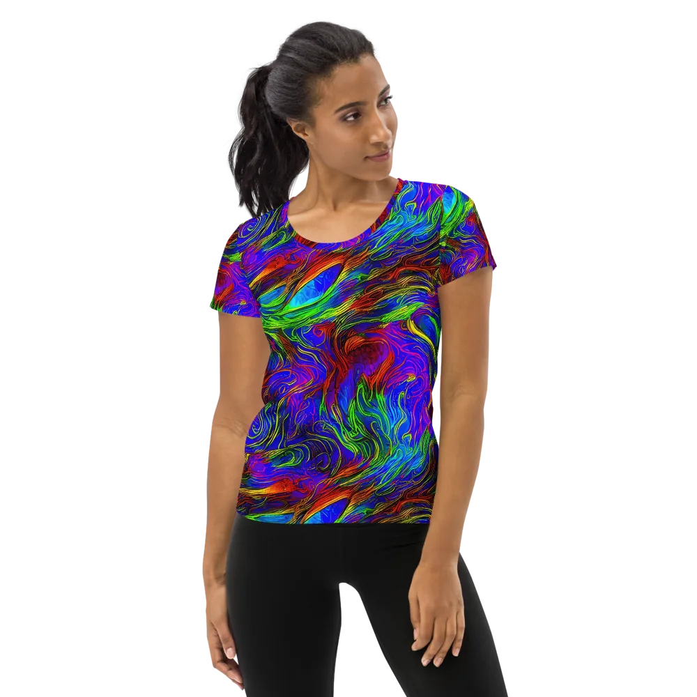 Inferno Flow on Women's Athletic T-Shirt — Front